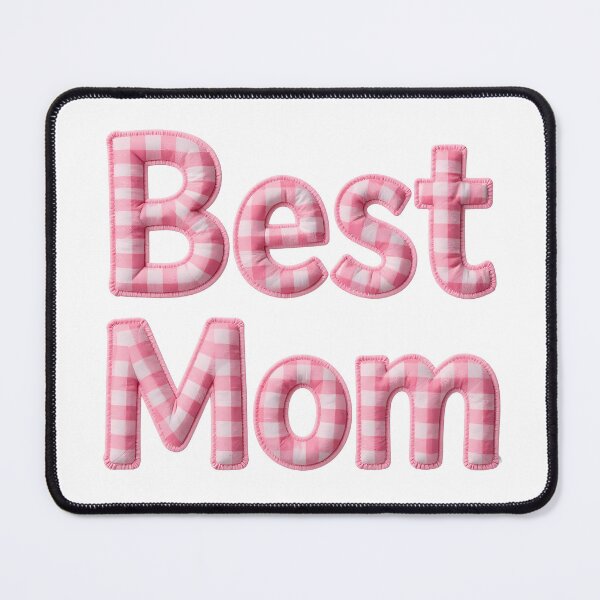 Item preview, BEST MOM - IN PINK GINGHAM FAUX LETTERING designed and sold by AlexOBrienArt.