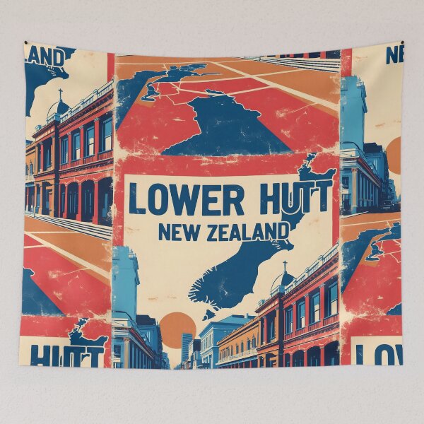 Item preview, Lower Hutt New Zealand Retro Vintage Travel Design designed and sold by TravelersGems.