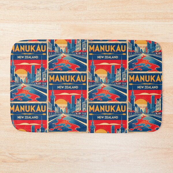 Item preview, Manukau New Zealand Retro Vintage Travel Design designed and sold by TravelersGems.