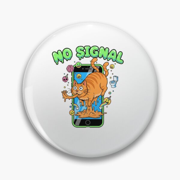 Item preview, No Signal Cat Cartoon Sticker – Absurd Brainrot Meme Case Design designed and sold by Imaginarium of Chaos falcon88 .