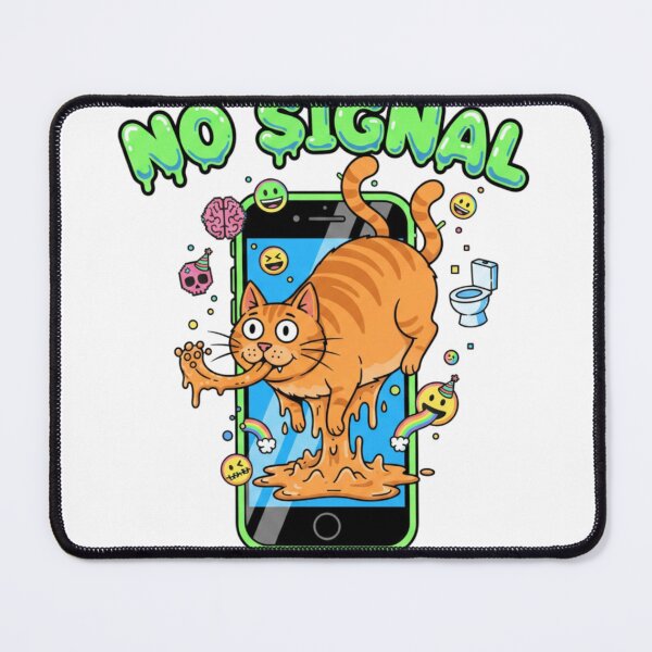 Item preview, No Signal Cat Cartoon Sticker – Absurd Brainrot Meme Case Design designed and sold by Imaginarium of Chaos falcon88 .