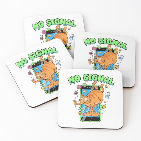 Item preview, No Signal Cat Cartoon Sticker – Absurd Brainrot Meme Case Design designed and sold by Imaginarium of Chaos falcon88 .
