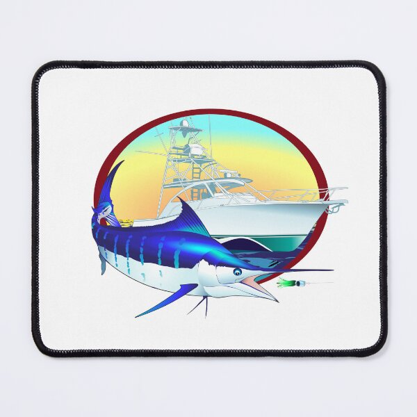 Item preview, Marlin Sportfishing Illustration – Offshore Fishing Boat Sunset Art designed and sold by Color4Nature.