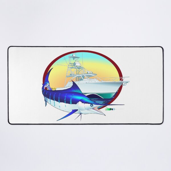Item preview, Marlin Sportfishing Illustration – Offshore Fishing Boat Sunset Art designed and sold by Color4Nature.