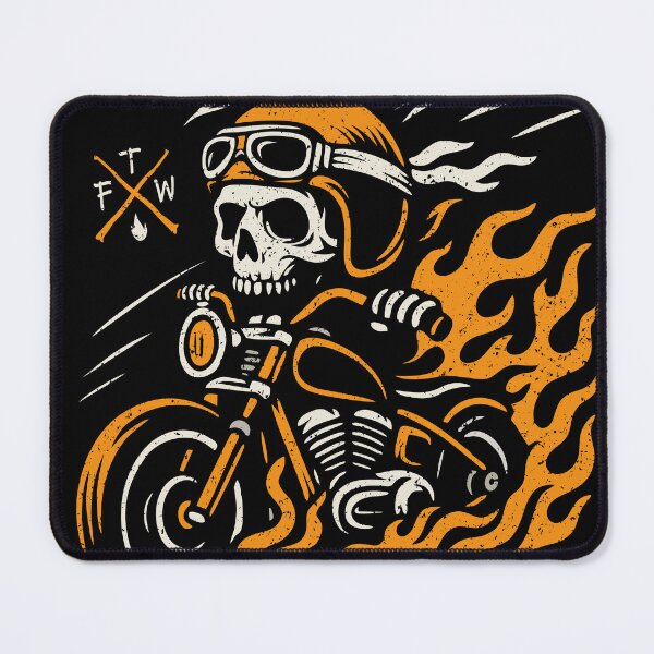Item preview, Ride or Rot Skull Biker Motorcycle Flames Retro Vector Sticker designed and sold by kosongxlima.
