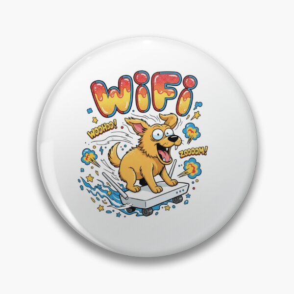 Item preview, WiFi Dog Cartoon Sticker – Funny Internet Brainrot Meme designed and sold by Imaginarium of Chaos falcon88 .
