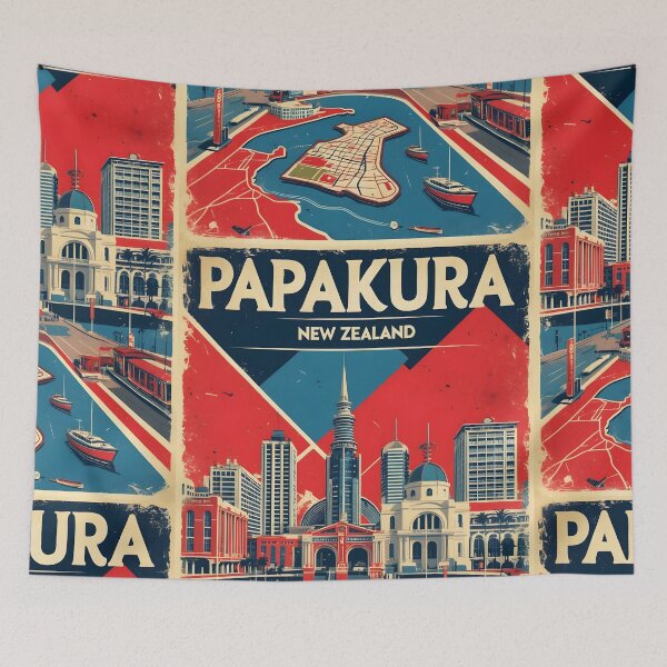 Item preview, Papakura New Zealand Retro Vintage Travel Design designed and sold by TravelersGems.
