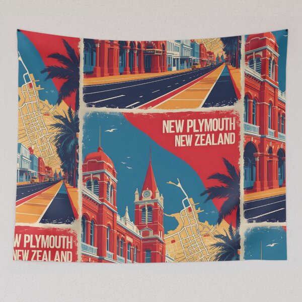 Item preview, New Plymouth New Zealand Retro Vintage Travel Design designed and sold by TravelersGems.