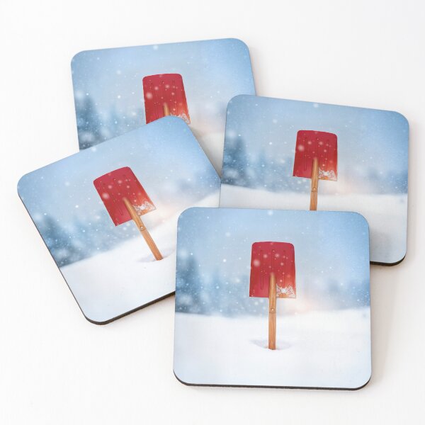 Item preview, Red Snow Shovel Upright In Deep Snow designed and sold by Maria Dryfhout.