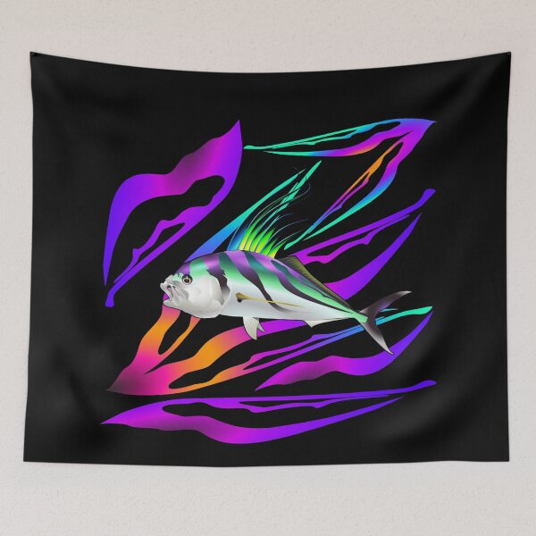 Item preview, Neon Roosterfish Illustration – Modern Saltwater Fishing Art designed and sold by Color4Nature.