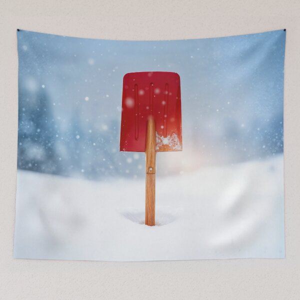 Item preview, Red Snow Shovel Upright In Deep Snow designed and sold by Maria Dryfhout.