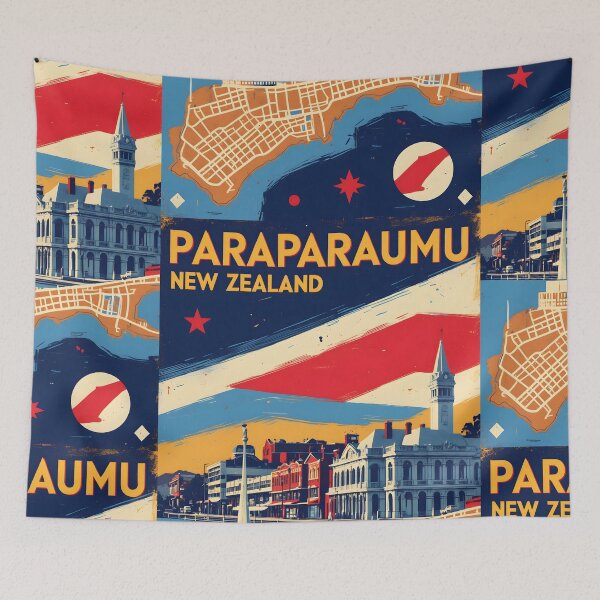 Item preview, Paraparaumu New Zealand Retro Vintage Travel Design designed and sold by TravelersGems.