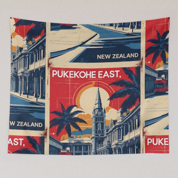 Item preview, Pukekohe East New Zealand Retro Vintage Travel Design designed and sold by TravelersGems.
