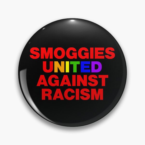 Item preview, Smoggies United Against Racism Rainbow Black Background designed and sold by Logo-A-GoGo.