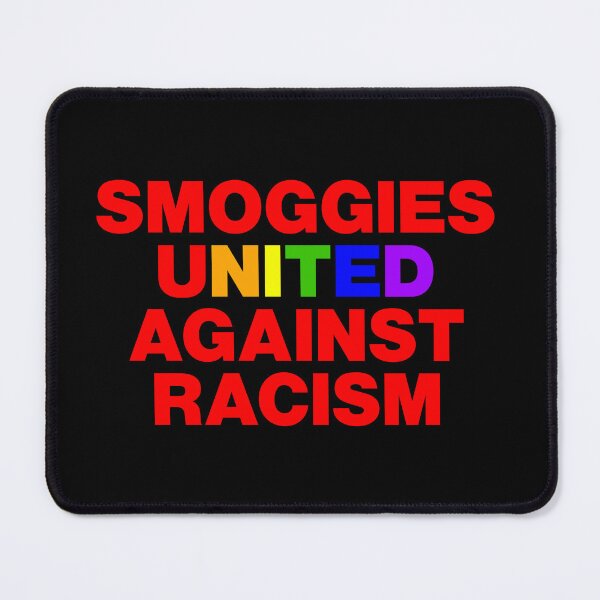 Item preview, Smoggies United Against Racism Rainbow Black Background designed and sold by Logo-A-GoGo.