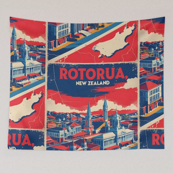 Item preview, Rotorua East New Zealand Retro Vintage Travel Design designed and sold by TravelersGems.