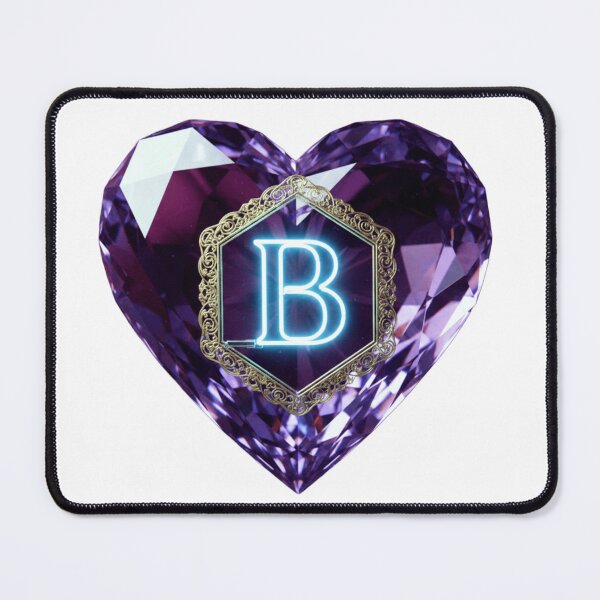 Item preview, Luxurious Glowing Neon Letter B - Purple Crystal Heart Jewelry designed and sold by Fatomfatom.