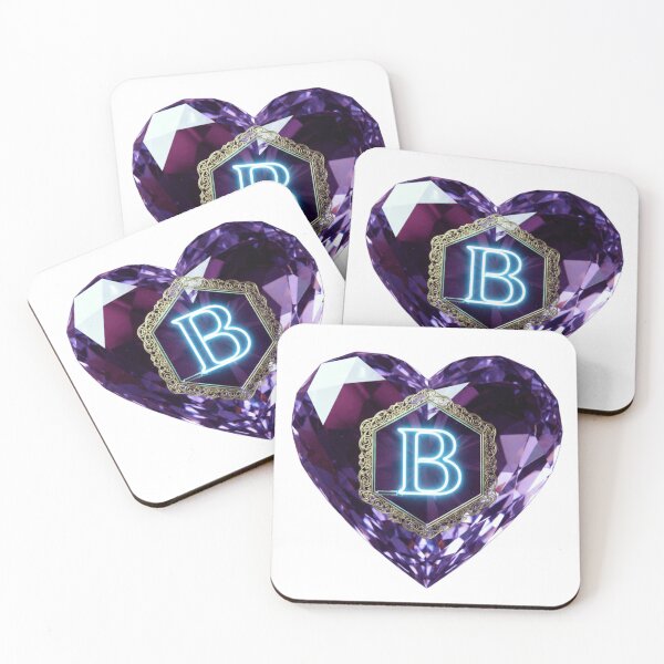 Item preview, Luxurious Glowing Neon Letter B - Purple Crystal Heart Jewelry designed and sold by Fatomfatom.