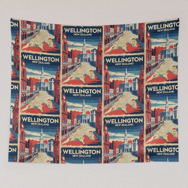Item preview, Wellington New Zealand Retro Vintage Travel Design designed and sold by TravelersGems.