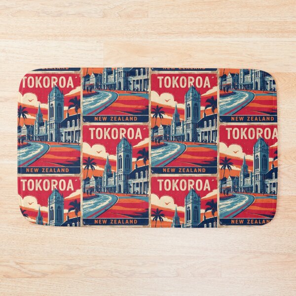 Item preview, Tokoroa New Zealand Retro Vintage Travel Design designed and sold by TravelersGems.
