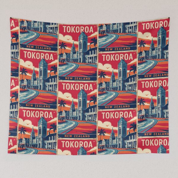 Item preview, Tokoroa New Zealand Retro Vintage Travel Design designed and sold by TravelersGems.