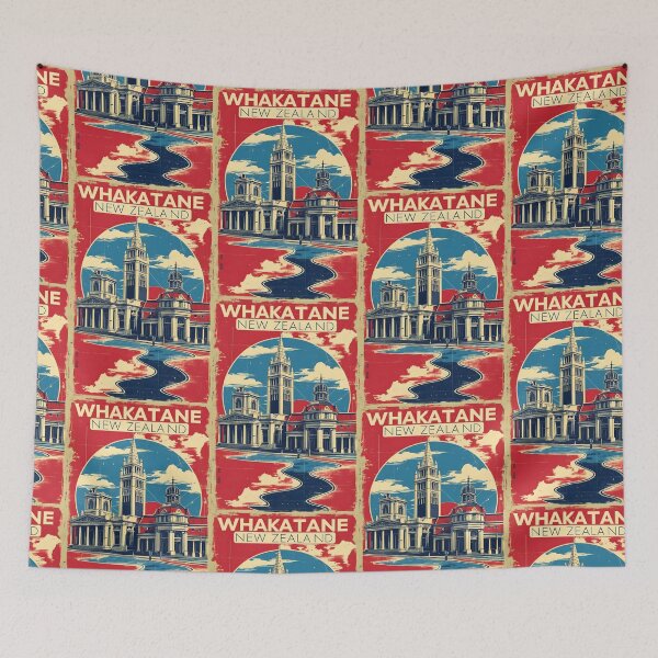 Item preview, Whakatane New Zealand Retro Vintage Travel Design designed and sold by TravelersGems.