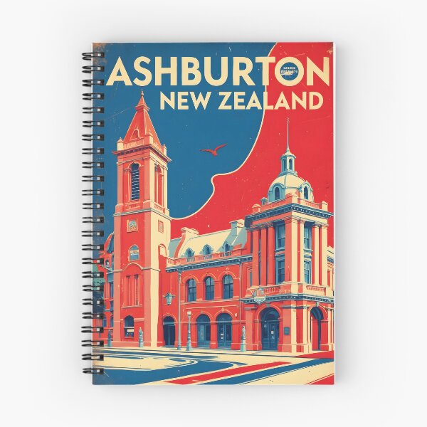 Item preview, Ashburton New Zealand Retro Vintage Travel Design designed and sold by TravelersGems.