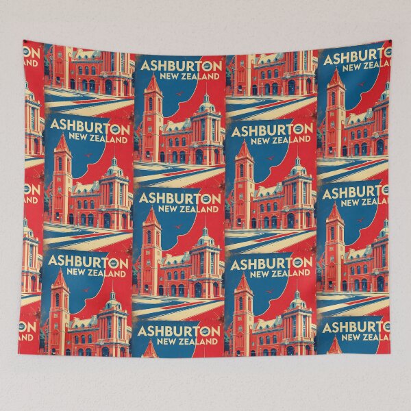 Item preview, Ashburton New Zealand Retro Vintage Travel Design designed and sold by TravelersGems.