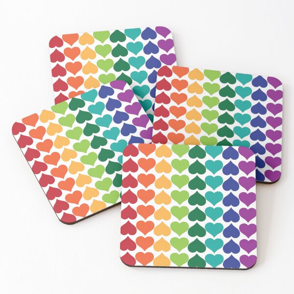 Item preview, Rainbow Hearts on White designed and sold by Digitalmyth's Designs.
