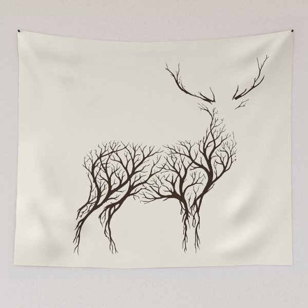 Item preview, Actaeon’s Grace (Minimalist) - Figurative Biophilic Vector Art designed and sold by Danford Biophilic.