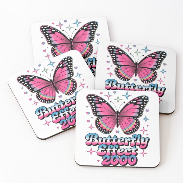 Item preview, Y2K Pink Butterfly Effect 2000 - Glowing Chrome Wings & Neon Stars designed and sold by mo-carnival.