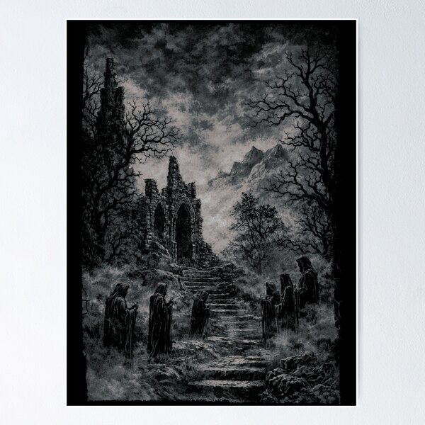 Item preview, Monks Amongst Ruins designed and sold by Dungeon-Shop.
