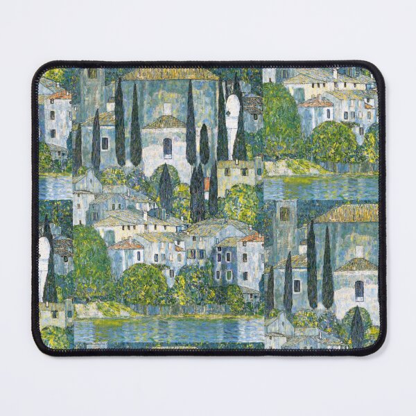 Item preview, Church in Cassone by Gustav Klimt: Lakeside Village Fine Art Print designed and sold by artofuniverse.