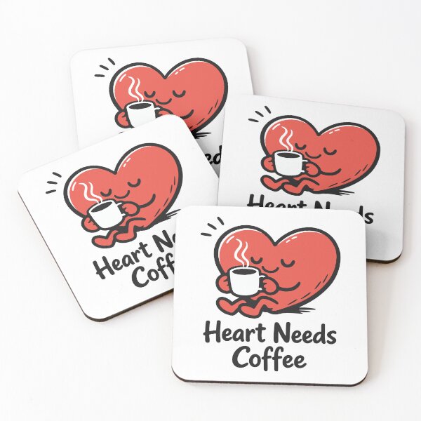 Item preview, Heart Needs Coffee designed and sold by SnappyPNG.