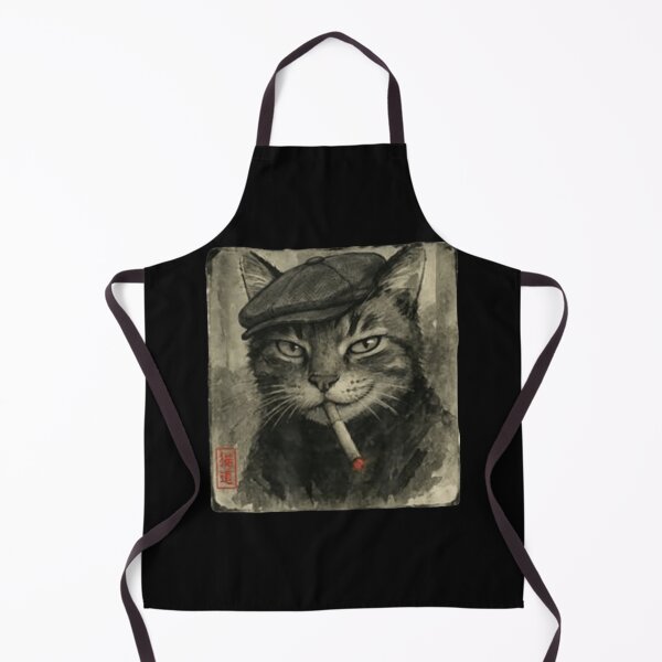 Item preview, Funny Japanese Ink Style Gangster Cat in Flat Cap Art designed and sold by MTJ-Mushrooms.