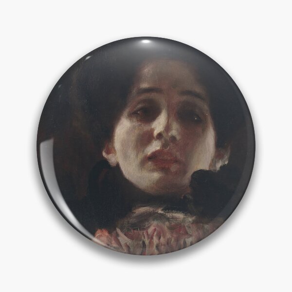 Item preview, Dame En Face Mit Plisiertem Kleid by Gustav Klimt: Elegant Portrait Poster designed and sold by artofuniverse.