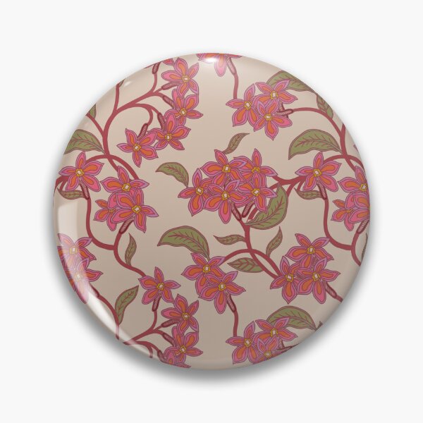 Item preview, Vintage Floral Vine Pattern in Pink & Red on Beige designed and sold by ParulPatternStudio.