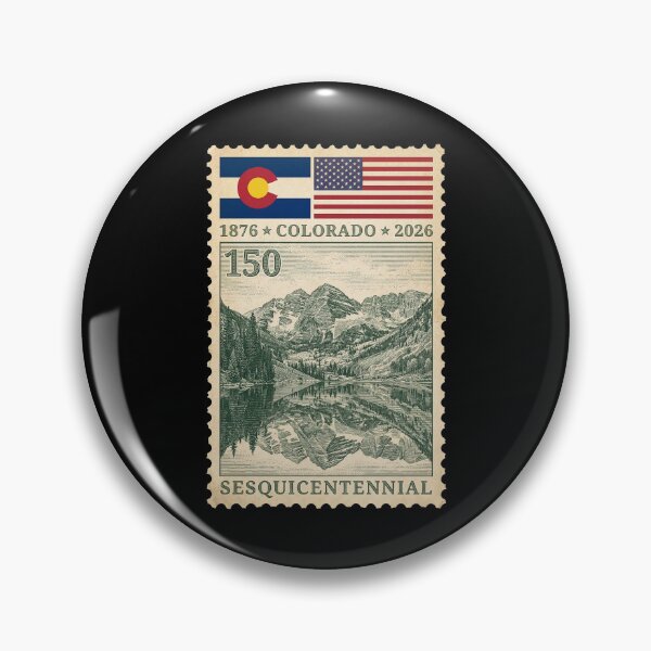 Item preview, Maroon Bells Colorado 150th Anniversary - Retro Stamp Art designed and sold by G350.