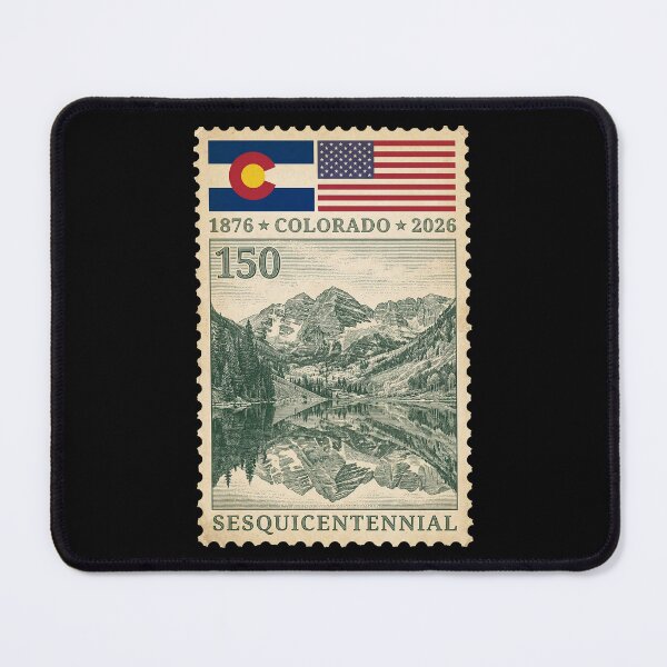 Item preview, Maroon Bells Colorado 150th Anniversary - Retro Stamp Art designed and sold by G350.