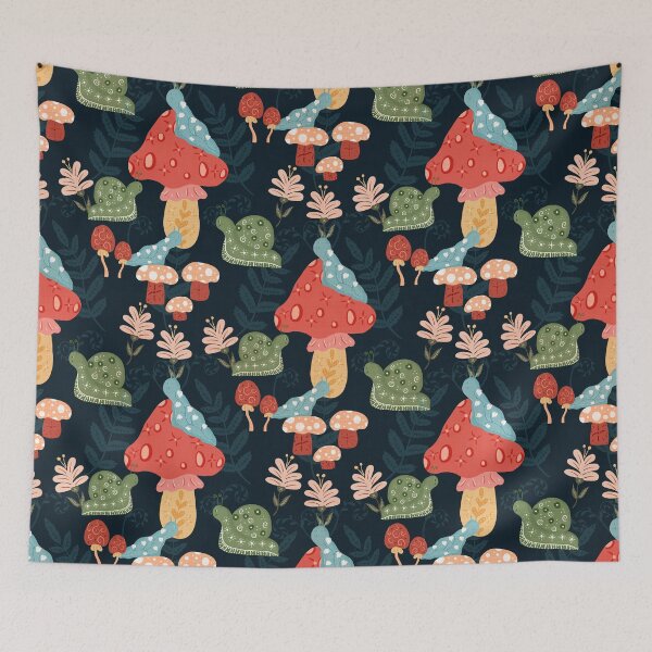 Item preview, Snail’s Wonderland Pattern in Navy designed and sold by designsbyklm.