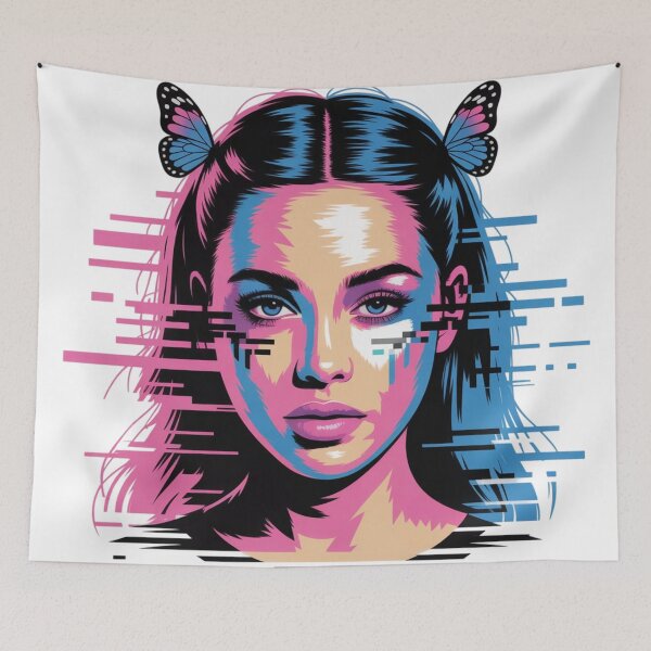 Item preview, Cyber Glitch Butterfly Tears – Y2K AIM Portrait designed and sold by mo-carnival.