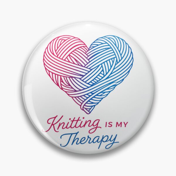 Item preview, Knitting Is My Therapy – Yarn Heart Illustration for Knitters designed and sold by SidTastic .