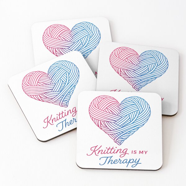 Item preview, Knitting Is My Therapy – Yarn Heart Illustration for Knitters designed and sold by SidTastic .