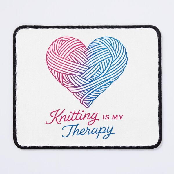 Item preview, Knitting Is My Therapy – Yarn Heart Illustration for Knitters designed and sold by SidTastic .