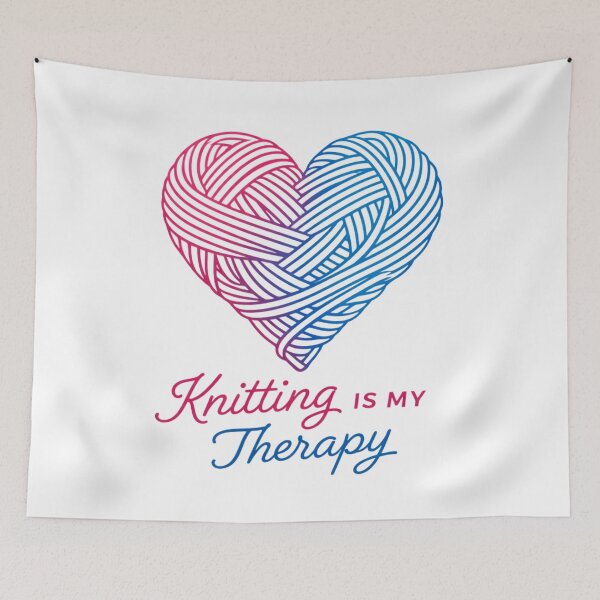 Item preview, Knitting Is My Therapy – Yarn Heart Illustration for Knitters designed and sold by SidTastic .