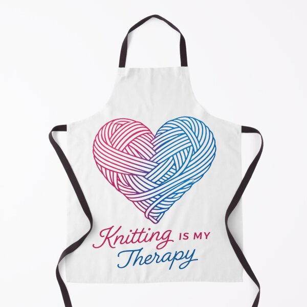 Item preview, Knitting Is My Therapy – Yarn Heart Illustration for Knitters designed and sold by SidTastic .