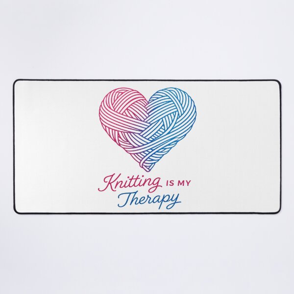 Item preview, Knitting Is My Therapy – Yarn Heart Illustration for Knitters designed and sold by SidTastic .