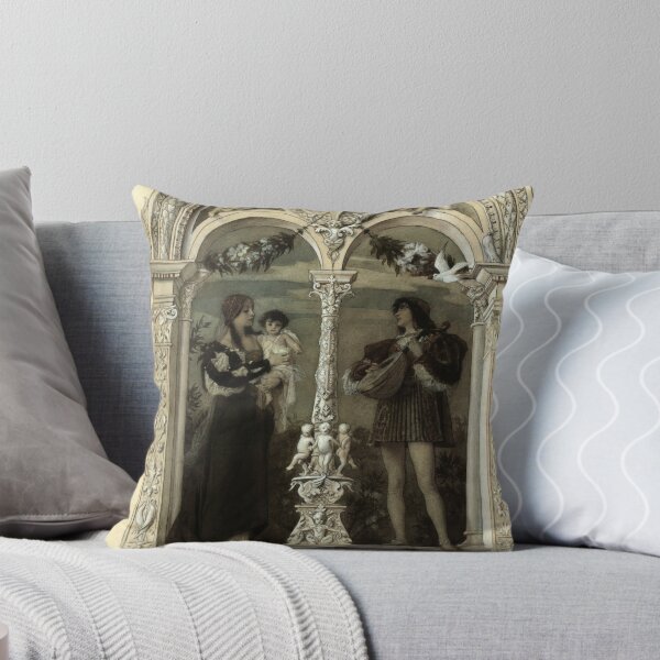 Item preview, Die Jugend by Gustav Klimt: Romantic Renaissance Architectural Fine Art Print designed and sold by artofuniverse.