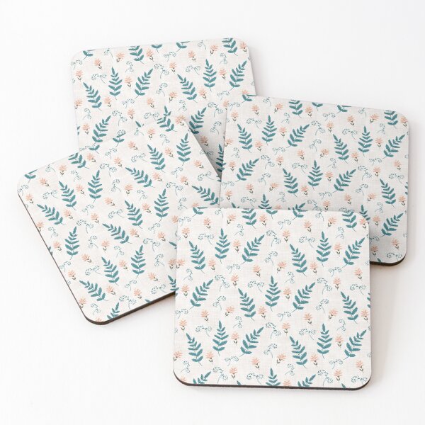 Item preview, Flowers and Ferns Pattern in White with Brown Texture designed and sold by designsbyklm.