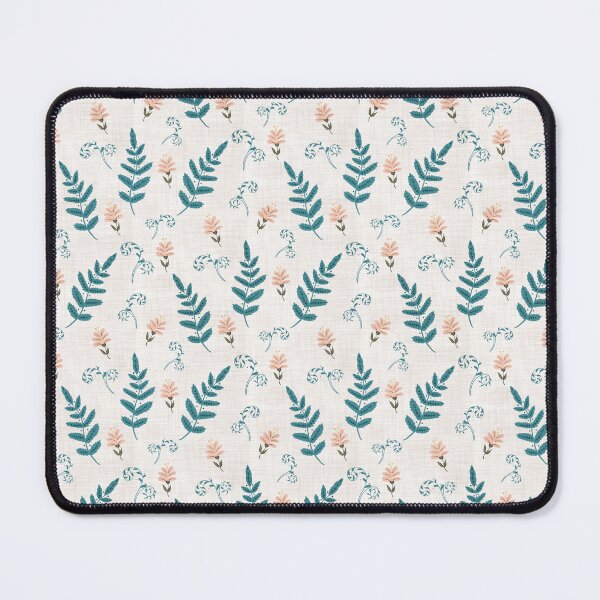 Item preview, Flowers and Ferns Pattern in White with Brown Texture designed and sold by designsbyklm.